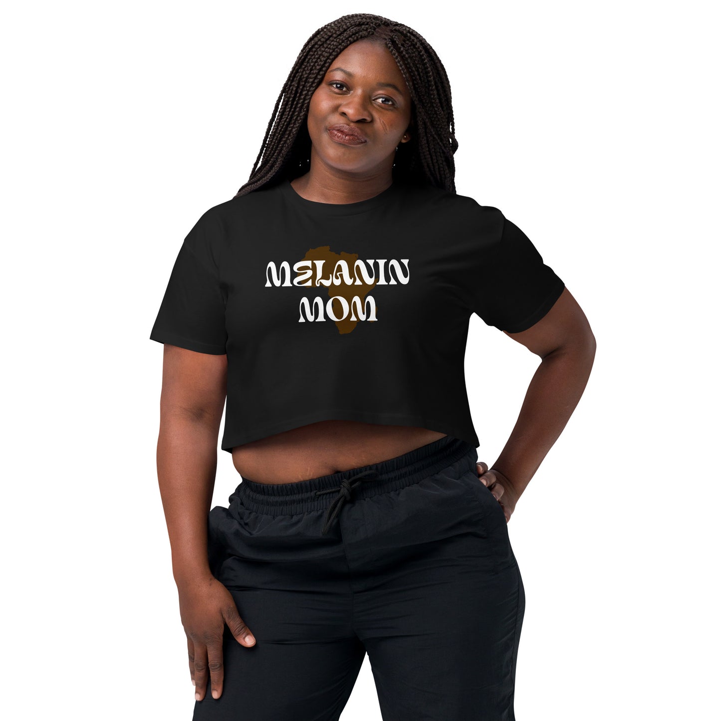 "MELANIN MOM" Wavy - Women’s crop top