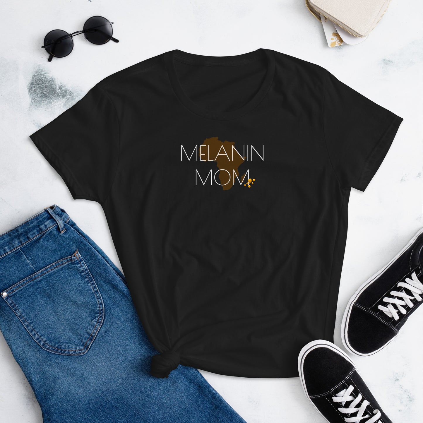 "MELANIN MOM 2" - Women's short sleeve t-shirt