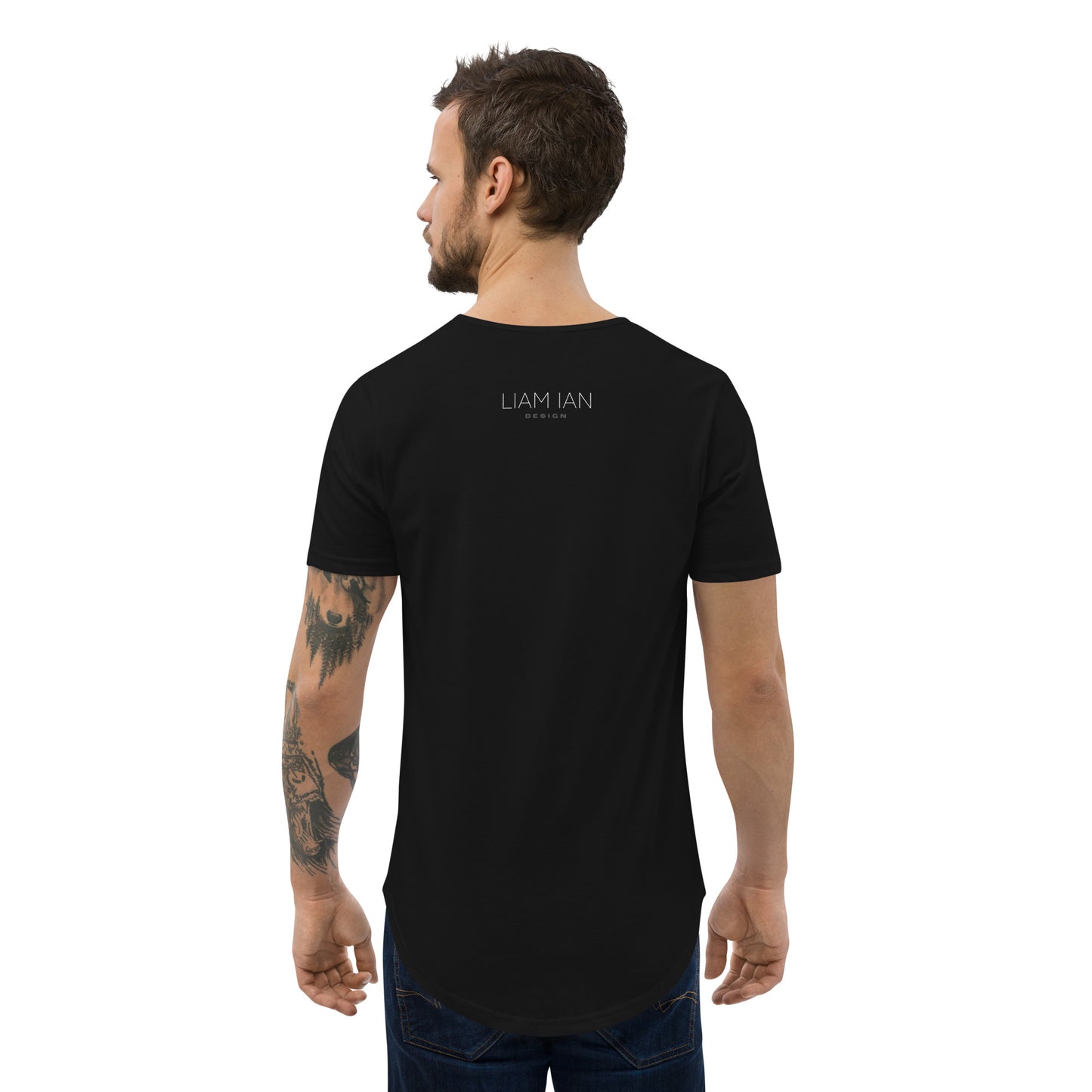 Black Paint - FVK - Men's Curved Hem T-Shirt