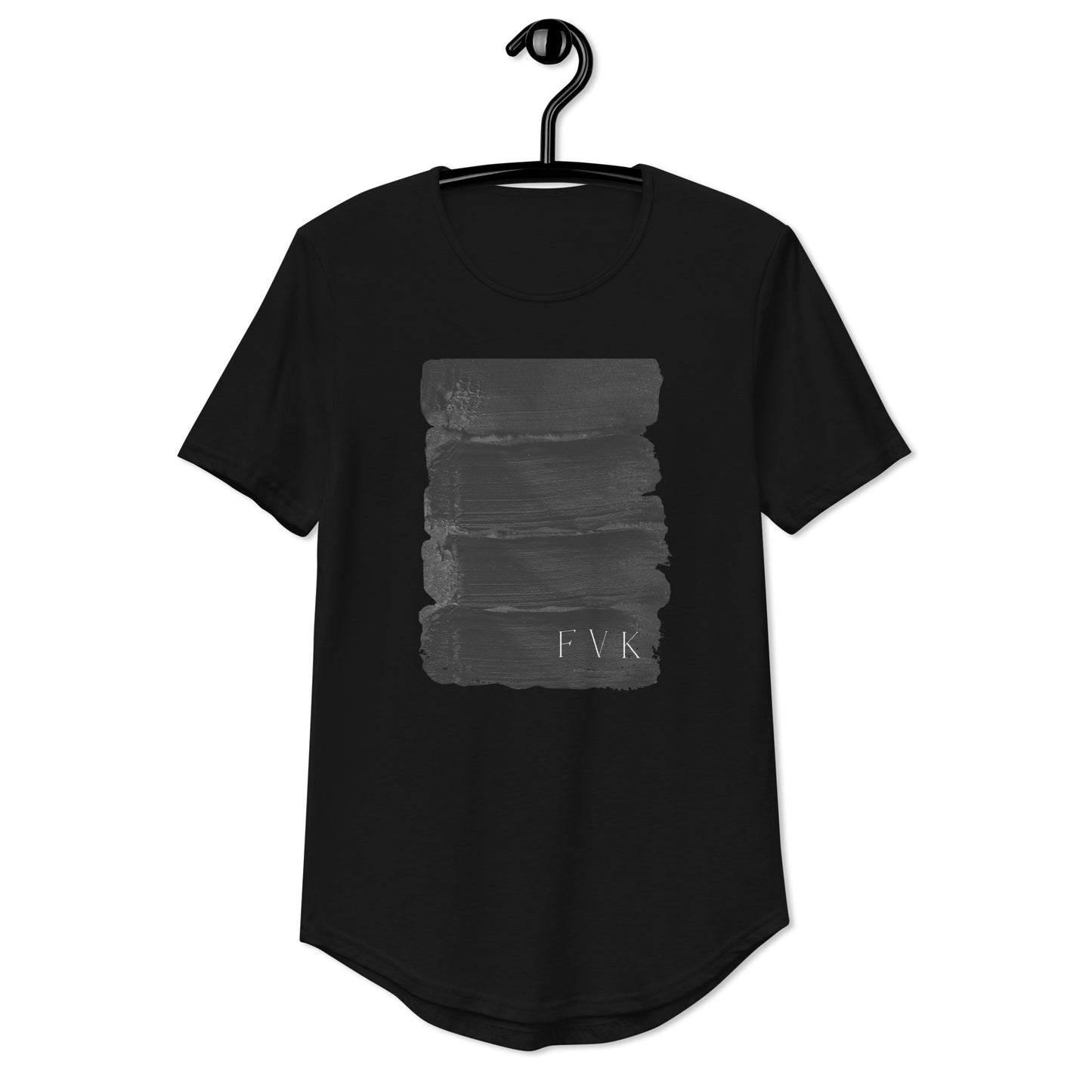 Black Paint - F V K - Men's Curved Hem T-Shirt