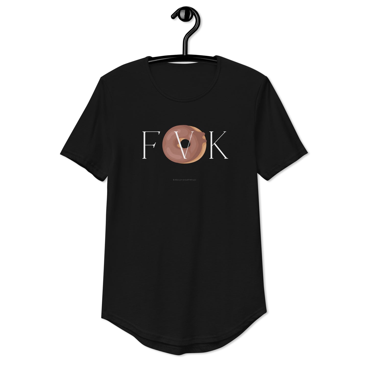 "F V K - Choc Iced Donut" - Men's Curved Hem T-Shirt