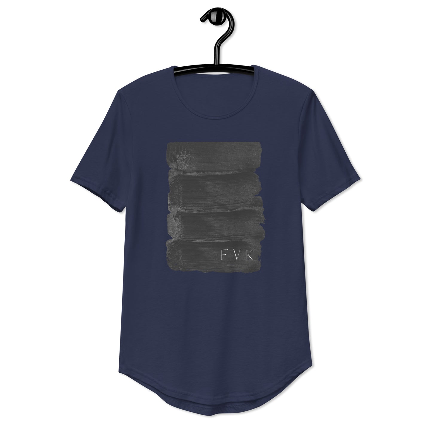 Black Paint - F V K - Men's Curved Hem T-Shirt