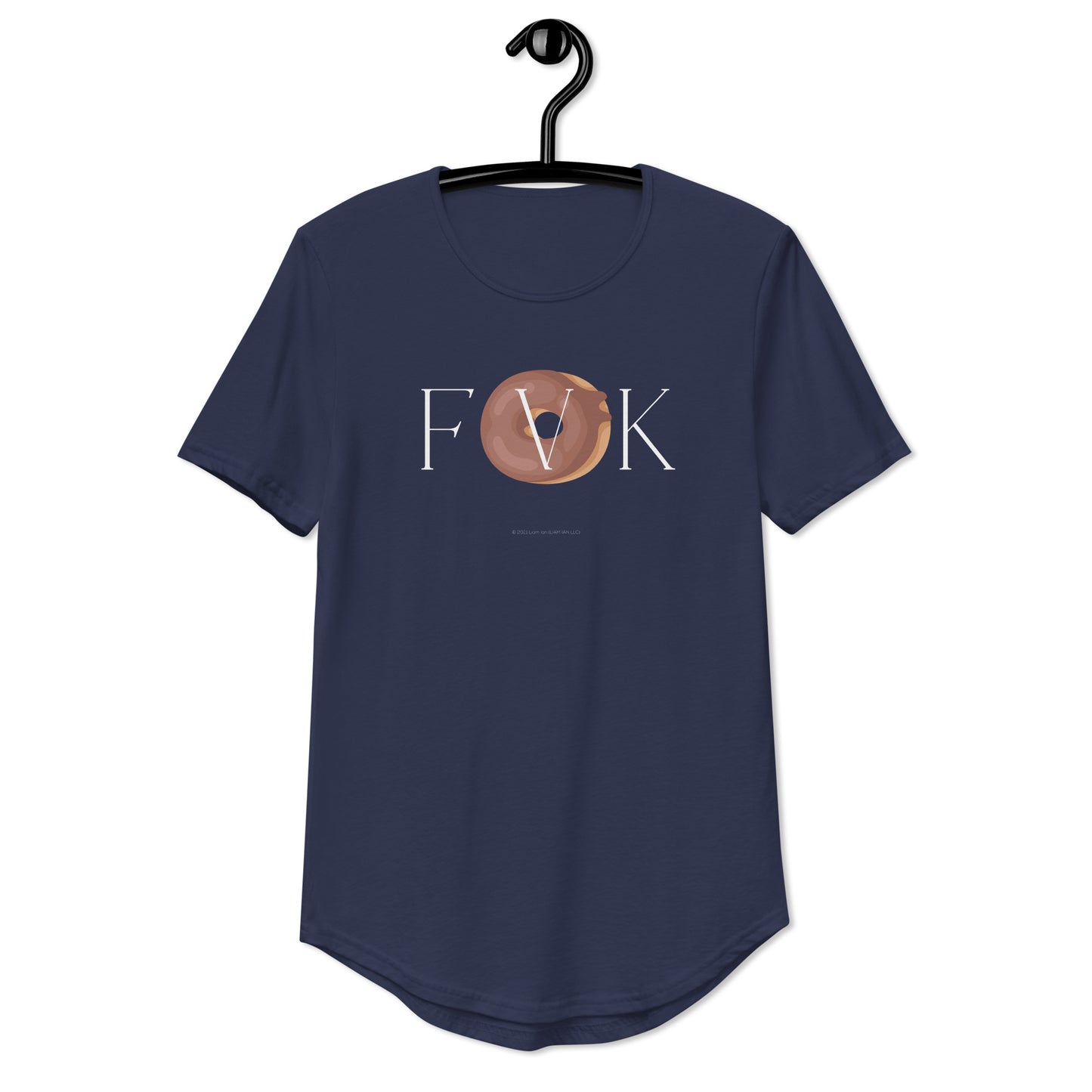 "F V K - Choc Iced Donut" - Men's Curved Hem T-Shirt