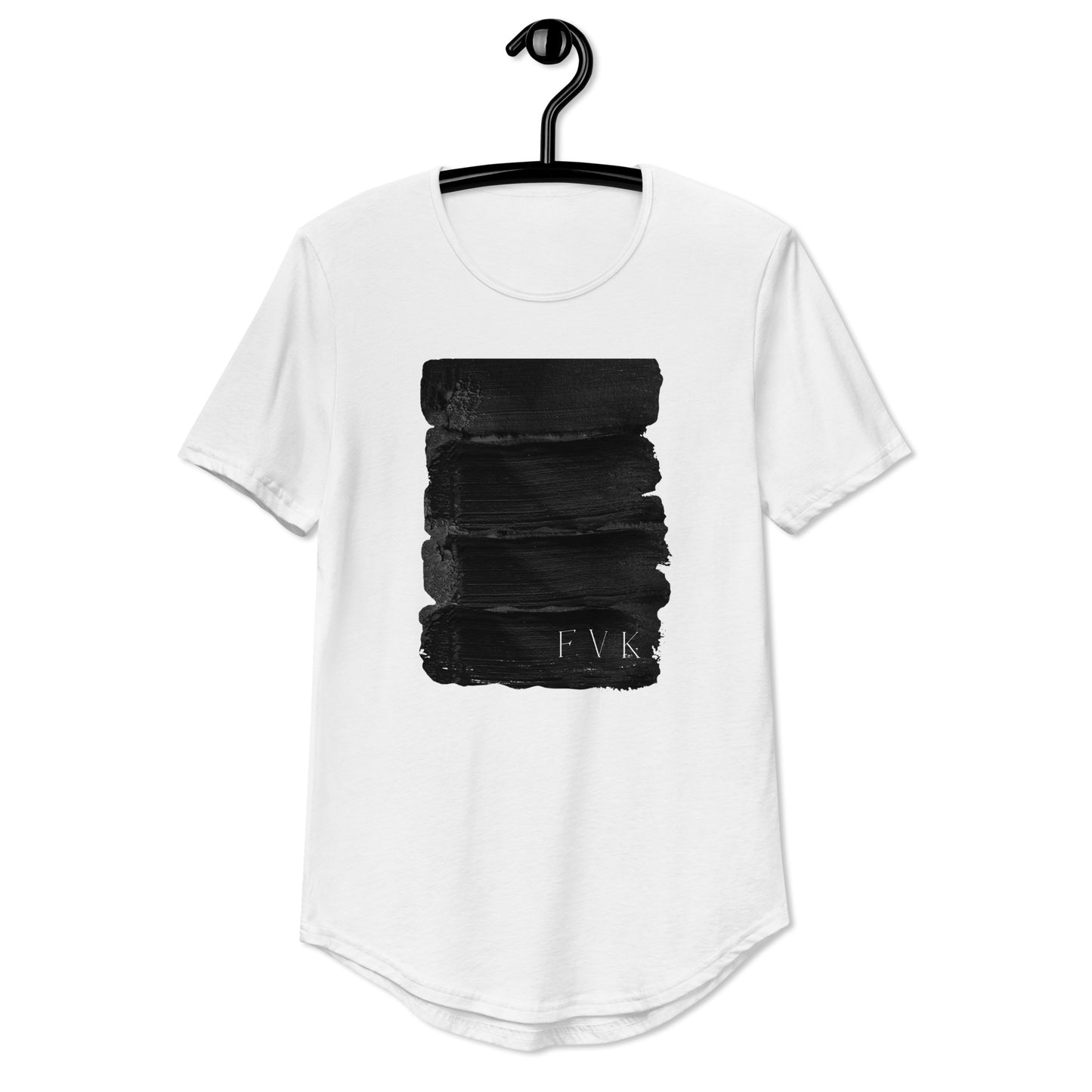 Black Paint - F V K - Men's Curved Hem T-Shirt