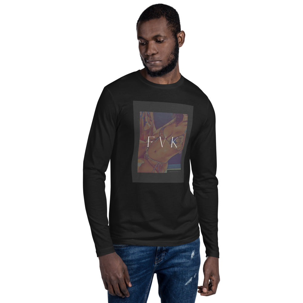 "F V K" Long Sleeve Fitted Crew