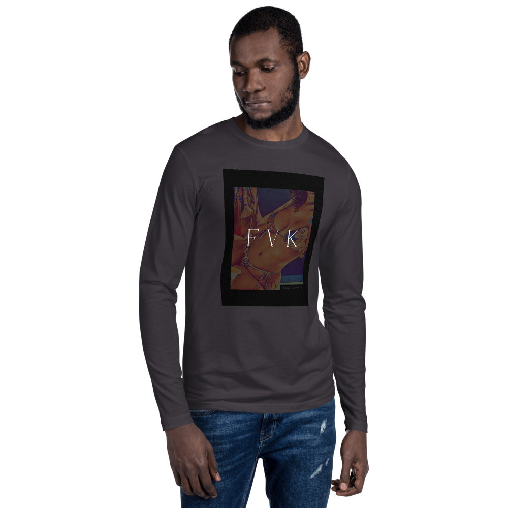 "F V K" Long Sleeve Fitted Crew