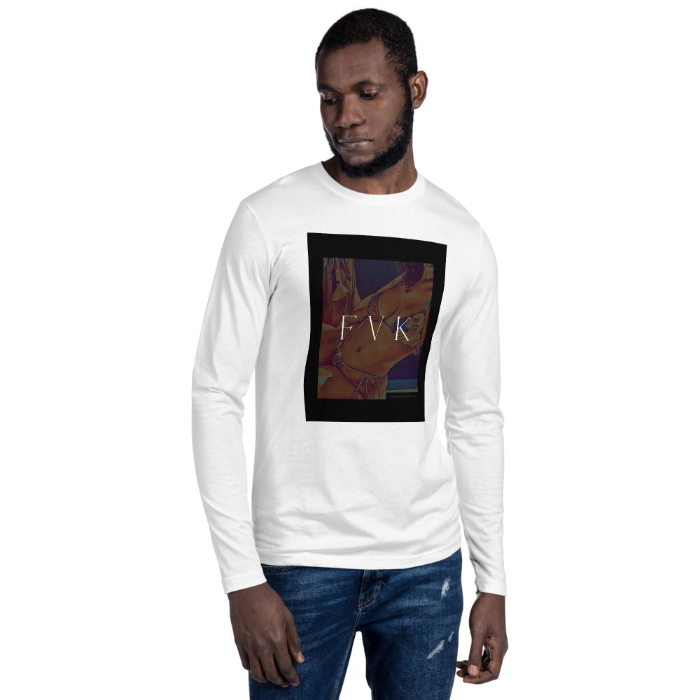 "F V K" Long Sleeve Fitted Crew