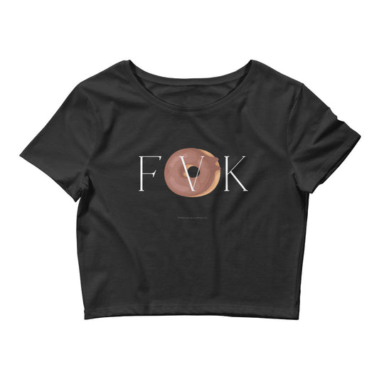 "F V K - Choc Iced Donut" - Women’s Crop Tee