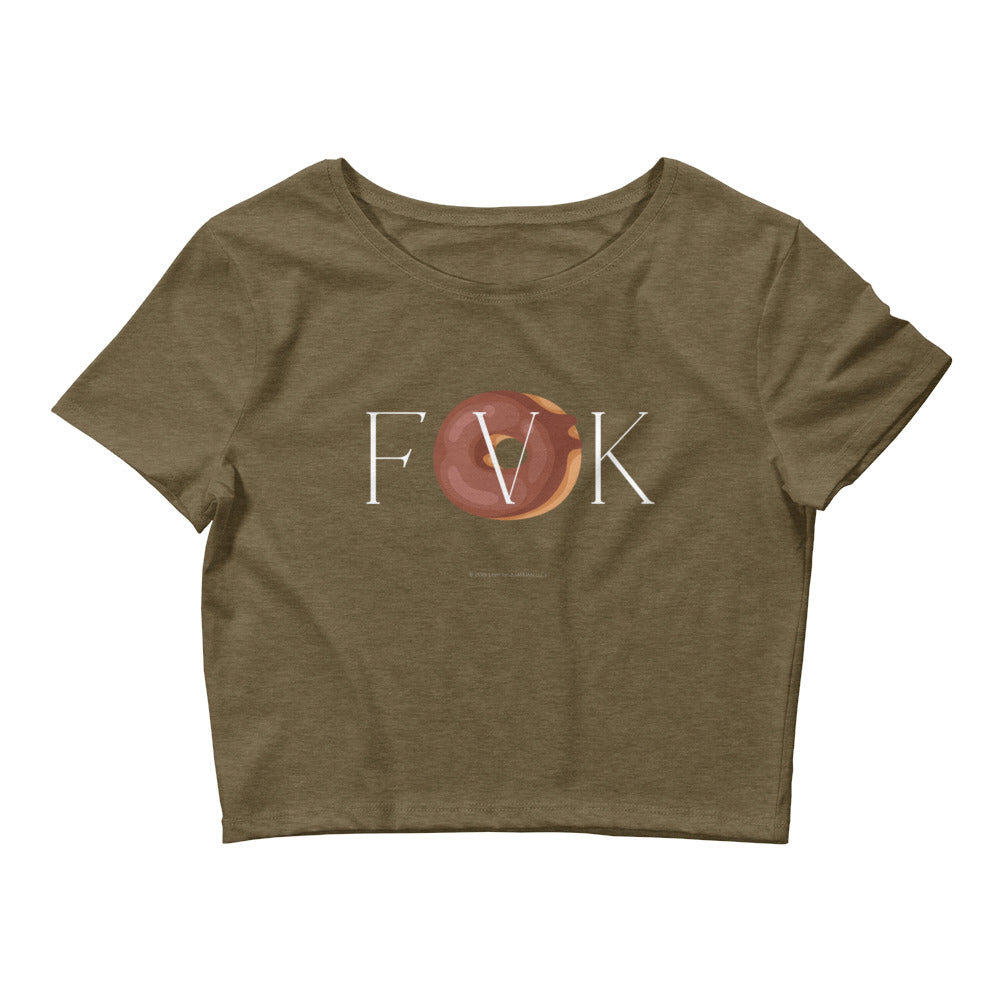 "F V K - Choc Iced Donut" - Women’s Crop Tee